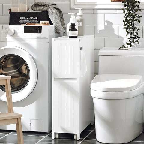 Rootz Niche Storage Trolley - Kitchen Cart - Bathroom Cabinet - Mobile & Stable - Ample Storage - MDF Construction - 20cm x 75cm x 60cm