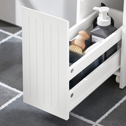 Rootz Niche Storage Trolley - Kitchen Cart - Bathroom Cabinet - Mobile & Stable - Ample Storage - MDF Construction - 20cm x 75cm x 60cm