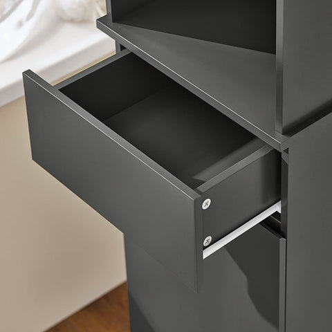 Rootz Tall Bathroom Cabinet - Storage Unit - Organizer - Ample Space - 35x170x30cm - MDF & Pine Material