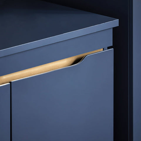 Rootz Sink Base Cabinet - Bathroom Cabinet - Washbasin Stand - Space-Saving Storage - Moisture Protection - Sturdy Pine Legs - 60cm x 59cm x 30cm - Blue