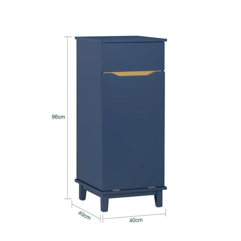Rootz Laundry Cabinet with Built-In Laundry Bag - Linen Cabinet - Laundry Organizer - Durable MDF and Pine Construction - Moisture Protection - Easy Assembly - 40cm x 96cm x 40cm