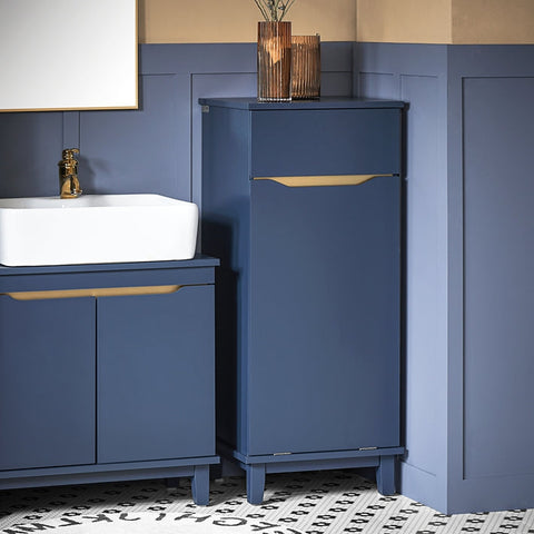 Rootz Laundry Cabinet with Built-In Laundry Bag - Linen Cabinet - Laundry Organizer - Durable MDF and Pine Construction - Moisture Protection - Easy Assembly - 40cm x 96cm x 40cm