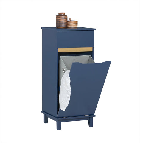 Rootz Laundry Cabinet with Built-In Laundry Bag - Linen Cabinet - Laundry Organizer - Durable MDF and Pine Construction - Moisture Protection - Easy Assembly - 40cm x 96cm x 40cm