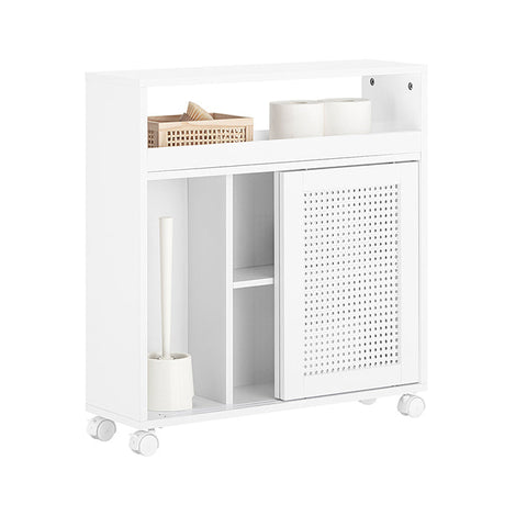 Rootz Bathroom Storage Cabinet - Narrow Cabinet - Slim Space Saver - Adjustable Shelf - 20x70x65cm - MDF - Toilet Paper Storage