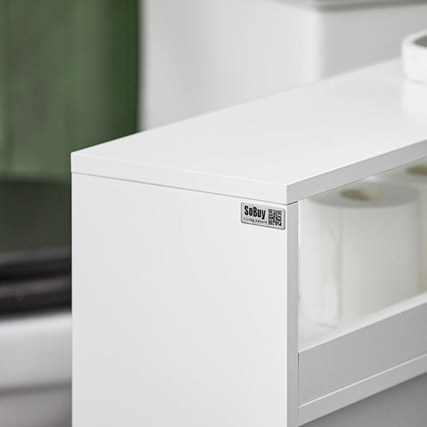 Rootz Bathroom Storage Cabinet - Narrow Cabinet - Slim Space Saver - Adjustable Shelf - 20x70x65cm - MDF - Toilet Paper Storage