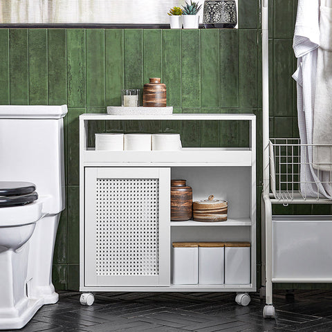 Rootz Bathroom Storage Cabinet - Narrow Cabinet - Slim Space Saver - Adjustable Shelf - 20x70x65cm - MDF - Toilet Paper Storage
