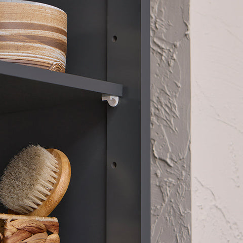 Rootz Tall Bathroom Cabinet - Slim Storage Organizer - Laundry Hamper - MDF and Pine - Wall Mounted - 40cm x 170cm x 37cm