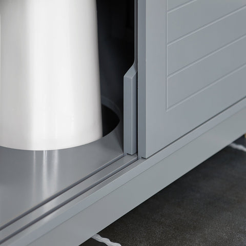 Rootz Sink Base Cabinet - Washbasin Stand - Bathroom Vanity - Spacious Storage - Moisture Protection - Easy Assembly - 60cm x 60cm x 30cm - Steel Gray