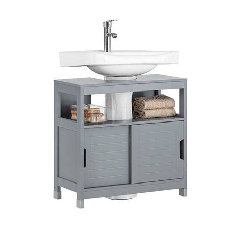 Rootz Sink Base Cabinet - Washbasin Stand - Bathroom Vanity - Spacious Storage - Moisture Protection - Easy Assembly - 60cm x 60cm x 30cm - Steel Gray