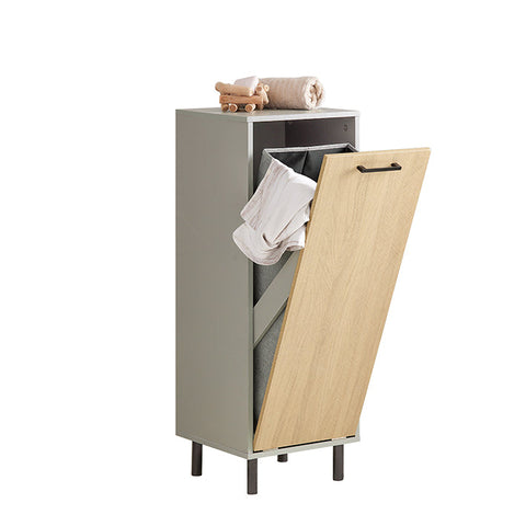 Rootz Laundry Basket Cabinet - Dirty Clothes Hamper - Laundry Organizer - MDF & Metal - Prevents Cabinet Swelling - 31.5cm x 86cm x 30cm