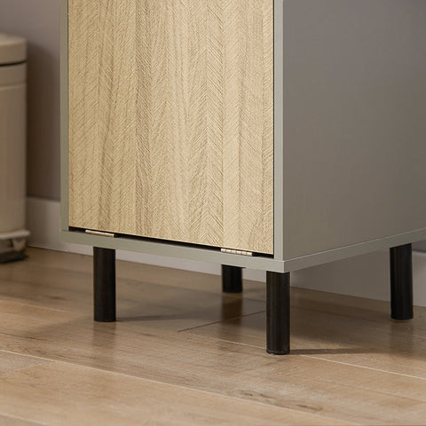 Rootz Laundry Basket Cabinet - Dirty Clothes Hamper - Laundry Organizer - MDF & Metal - Prevents Cabinet Swelling - 31.5cm x 86cm x 30cm