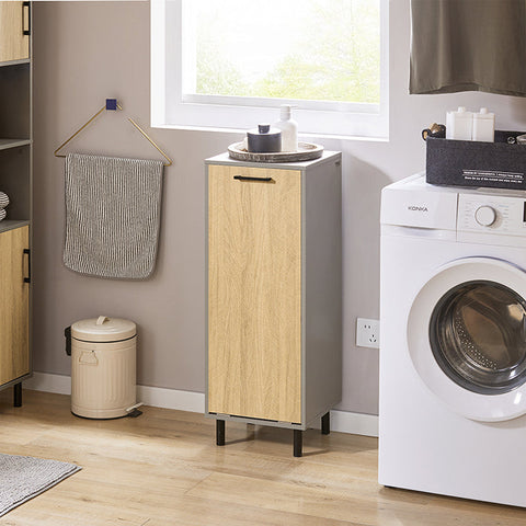 Rootz Laundry Basket Cabinet - Dirty Clothes Hamper - Laundry Organizer - MDF & Metal - Prevents Cabinet Swelling - 31.5cm x 86cm x 30cm