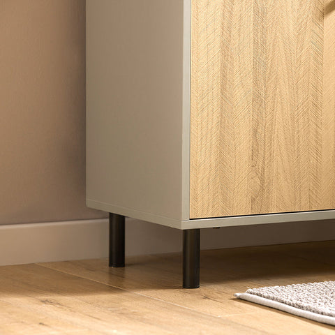 Rootz Bathroom Sink Base Cabinet - Vanity Storage - Under Sink Organizer - MDF and Metal Construction - Stylish Gray and Wood Finish - Space-Saving Design - 60cm x 60cm x 30cm