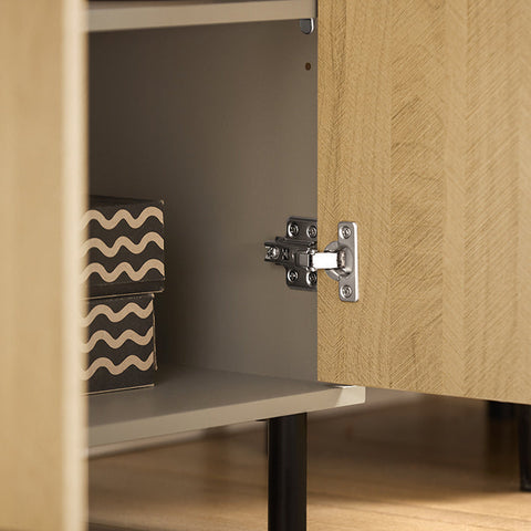 Rootz Bathroom Sink Base Cabinet - Vanity Storage - Under Sink Organizer - MDF and Metal Construction - Stylish Gray and Wood Finish - Space-Saving Design - 60cm x 60cm x 30cm