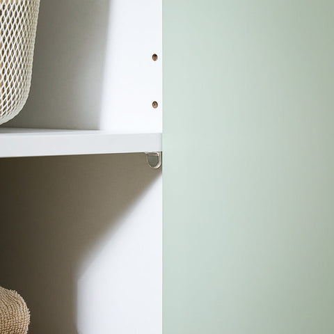 Rootz Modern Bathroom Chest of Drawers with 2 Doors - Sideboard - Hall Closet - Adjustable Shelf - Large Storage Space - Water-Resistant Metal Legs - White-Green - 60cm x 87cm x 30cm