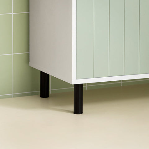 Rootz Sink Base Cabinet - Bathroom Cabinet - Washbasin Stand - White & Green - Adjustable Shelf - Water-Resistant Metal Legs - Anti-Tip Safety - 60cm x 60cm x 30cm