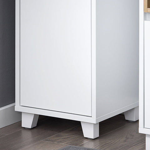 Rootz Tall Bathroom Cabinet - Narrow Storage Unit - Slim Cabinet - Adjustable Shelves - MDF, PB - 30x170x30cm