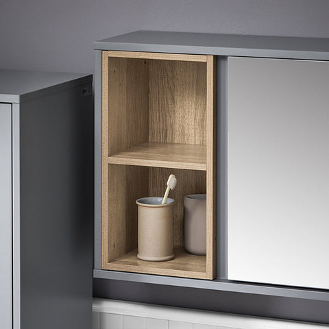 Rootz Mirror Door Wall Cabinet - Bathroom Storage - Wall Closet - Space-Saving - 60cm x 45cm x 20cm