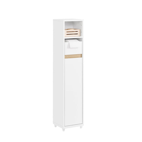 Rootz Compact Bathroom Cabinet - Storage Unit - Space-Saving Organizer - Adjustable Shelf & Drawer - 20 x 96 x 20 cm
