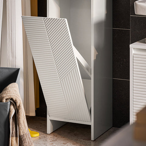 Rootz Laundry Basket Cabinet - Clothes Hamper - Storage Organizer - Space-Saving Design - 30x87x30cm