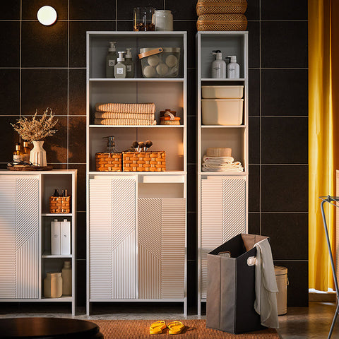 Rootz Tall Bathroom Cabinet - Storage Cabinet - MDF Cabinet - Space-Saving Design - 60x171x37cm