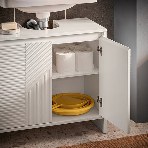 Rootz MDF Base Cabinet - Bathroom Storage Unit - Adjustable Shelves Organizer - Space-Saving Design - 60x61x30cm