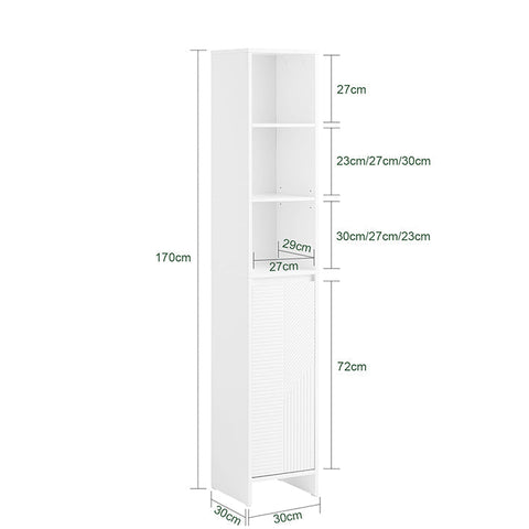 Rootz Tall Cabinet - Storage Unit - Closet Organizer - MDF Material - Easy Access Design - 30x170x30cm
