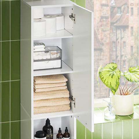 Rootz Tall Cabinet - Storage Organizer - Shelving Unit - Adjustable Shelves - 182cm x 30cm x 31cm