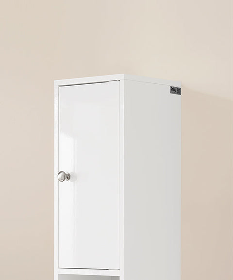 Rootz Tall Bathroom Cabinet - Storage Cupboard - Bathroom Organizer - Adjustable Shelves - 20x180x20cm - MDF E1 - High Gloss White