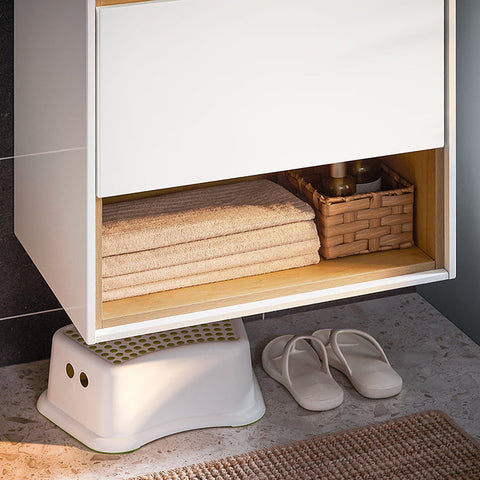 Rootz Narrow Sink Cabinet - Bathroom Vanity - Storage Unit - Space-Saving Design - 61x59x46cm with Basin 50x26x11cm