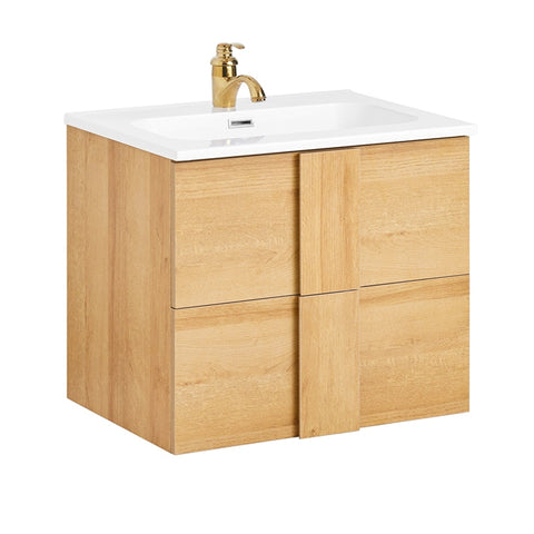 Rootz Narrow Sink Cabinet - Space-Saving Bathroom Storage - Wall-Mounted Vanity - High Resilience - 61x54x46cm