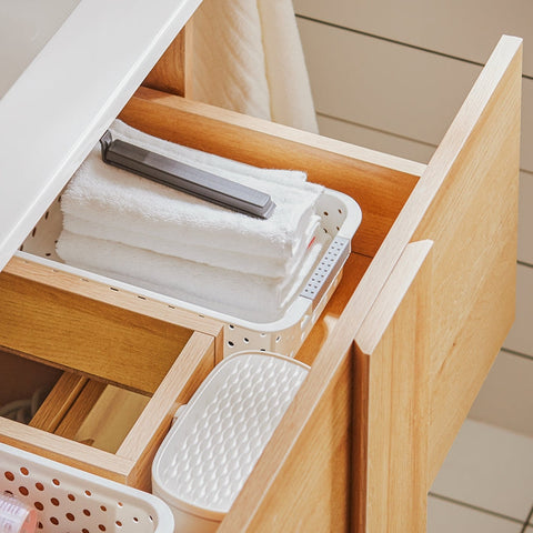 Rootz Narrow Sink Cabinet - Space-Saving Bathroom Storage - Wall-Mounted Vanity - High Resilience - 61x54x46cm