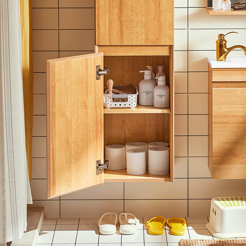 Rootz Tall Bathroom Cabinet - Vertical Storage - Space-Saving Cabinet - Wall-Mounted Design - 35x120x30cm