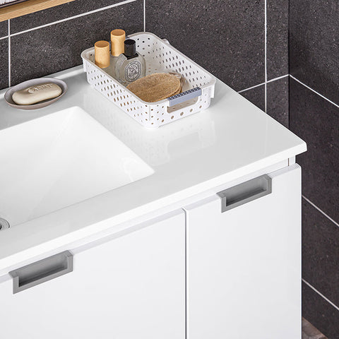 Rootz Wall-Mounted Bathroom Sink Unit - Vanity Cabinet - Space-Saving Saver - Moisture Resistant - 80x54x46cm