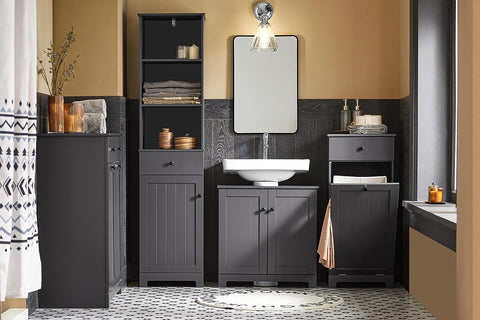 Rootz Bathroom Vanity Cabinet - Sink Base Unit - Storage Organizer - MDF Construction - Magnetic Lock - Adjustable Shelf - 60cm x 60cm x 30cm