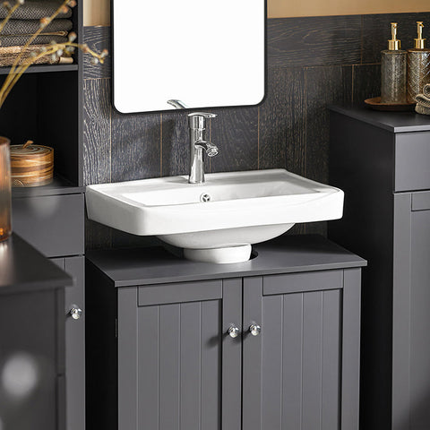 Rootz Bathroom Vanity Cabinet - Sink Base Unit - Storage Organizer - MDF Construction - Magnetic Lock - Adjustable Shelf - 60cm x 60cm x 30cm