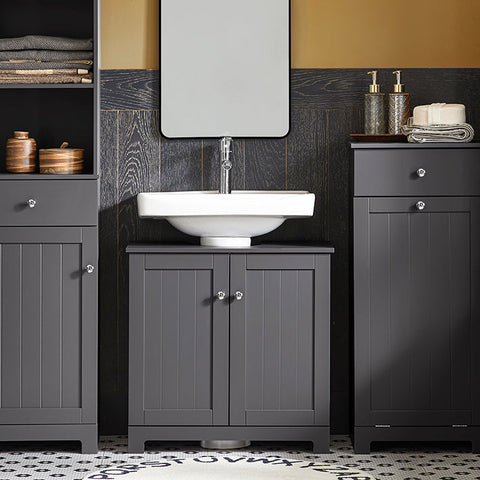 Rootz Bathroom Vanity Cabinet - Sink Base Unit - Storage Organizer - MDF Construction - Magnetic Lock - Adjustable Shelf - 60cm x 60cm x 30cm