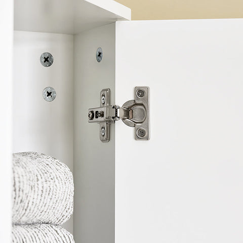 Rootz Tall Bathroom Cabinet - Corner Cabinet - Slim Storage Unit - Space Saving Design - 44cm x 171cm x 31cm