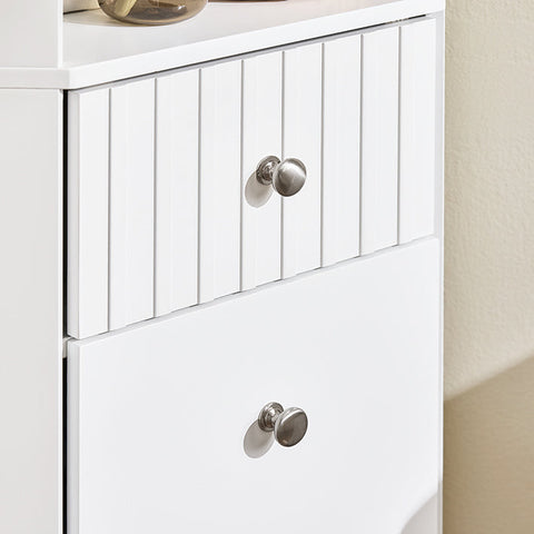 Rootz Tall Bathroom Cabinet - Corner Cabinet - Slim Storage Unit - Space Saving Design - 44cm x 171cm x 31cm