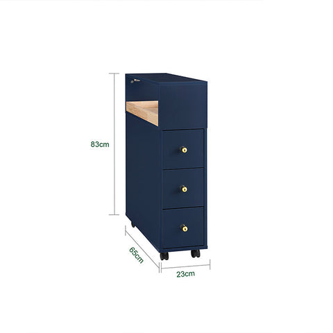 Rootz Bathroom Cabinet - Storage Unit - Organizing Shelf - 3 Drawers - MDF & Bamboo - 23x83x65cm