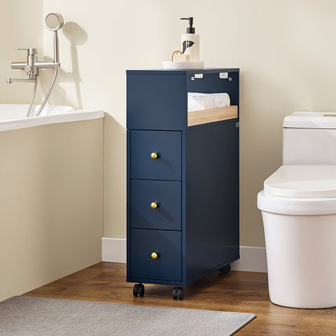 Rootz Bathroom Cabinet - Storage Unit - Organizing Shelf - 3 Drawers - MDF & Bamboo - 23x83x65cm