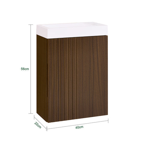Rootz Narrow Sink Cabinet - Bathroom Vanity - Space-Saving Storage - Wall-Mounted - 40x56x22 cm