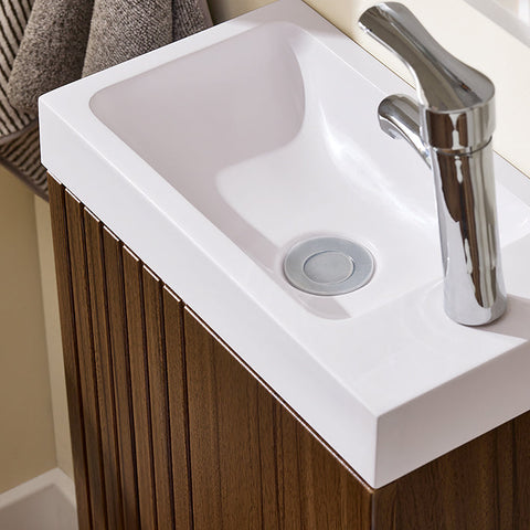 Rootz Narrow Sink Cabinet - Bathroom Vanity - Space-Saving Storage - Wall-Mounted - 40x56x22 cm