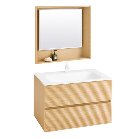 Rootz Narrow Sink Cabinet - Bathroom Storage Unit - Vanity Cabinet - Large Storage Space - 80x52x50cm