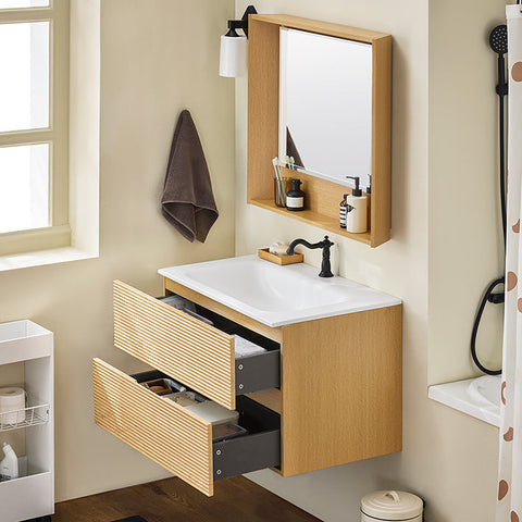 Rootz Narrow Sink Cabinet - Bathroom Storage Unit - Vanity Cabinet - Large Storage Space - 80x52x50cm