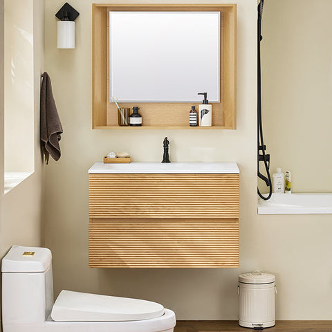 Rootz Narrow Sink Cabinet - Bathroom Storage Unit - Vanity Cabinet - Large Storage Space - 80x52x50cm