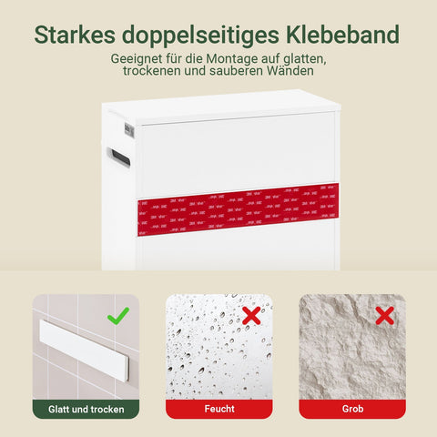 Rootz Wall-Mounted Paper Towel Holder - Kitchen Dispenser - Space Saver - Damage-Free Installation - 14x42x30cm