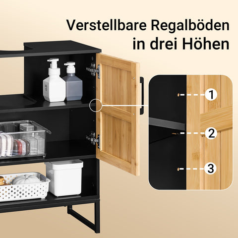 Rootz Bathroom Base Cabinet - Vanity Unit - Sink Cabinet - Eco-Friendly MDF - 60cm x 30cm x 70cm