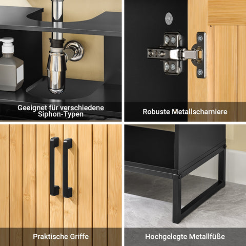 Rootz Bathroom Base Cabinet - Vanity Unit - Sink Cabinet - Eco-Friendly MDF - 60cm x 30cm x 70cm