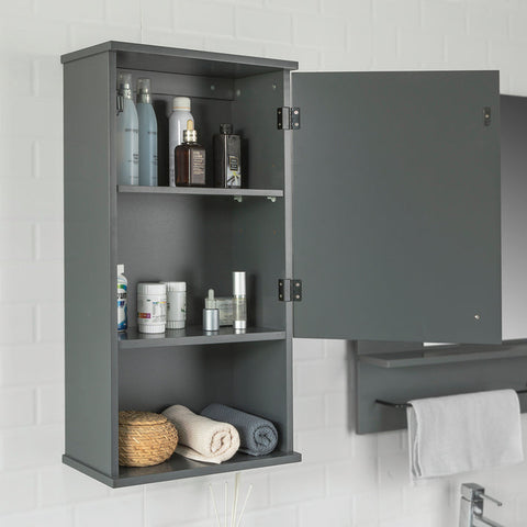 Rootz Wall Cabinet - Bathroom Storage - Medicine Cabinet - Dust & Water Resistant - Easy Access Open Shelf - Versatile Design - 40cm x 76cm x 21cm